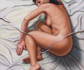 Model and surface, Oil on Canvas